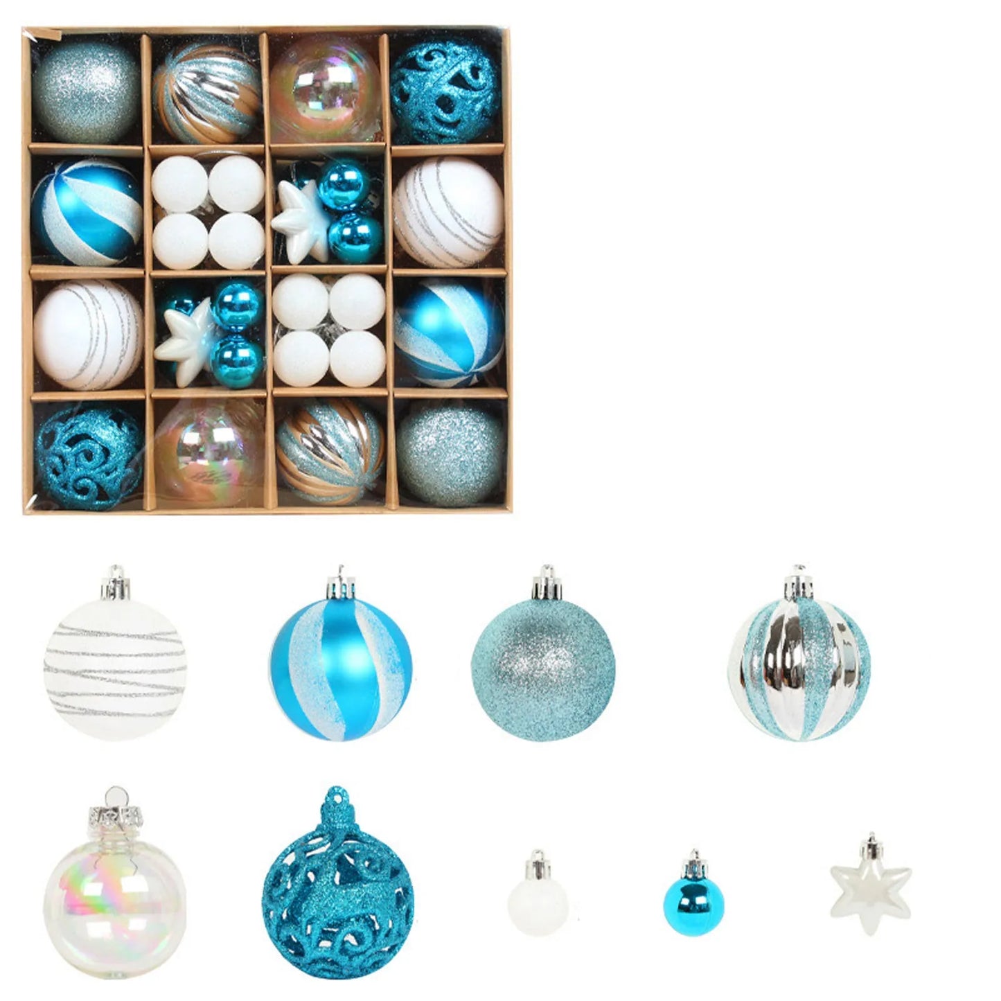 44Pcs Christmas Balls Set Decoration Christmas Tree Mixed Balls Hanging Ornament Pendant Christmas Decoration 2025 Navidad Gift