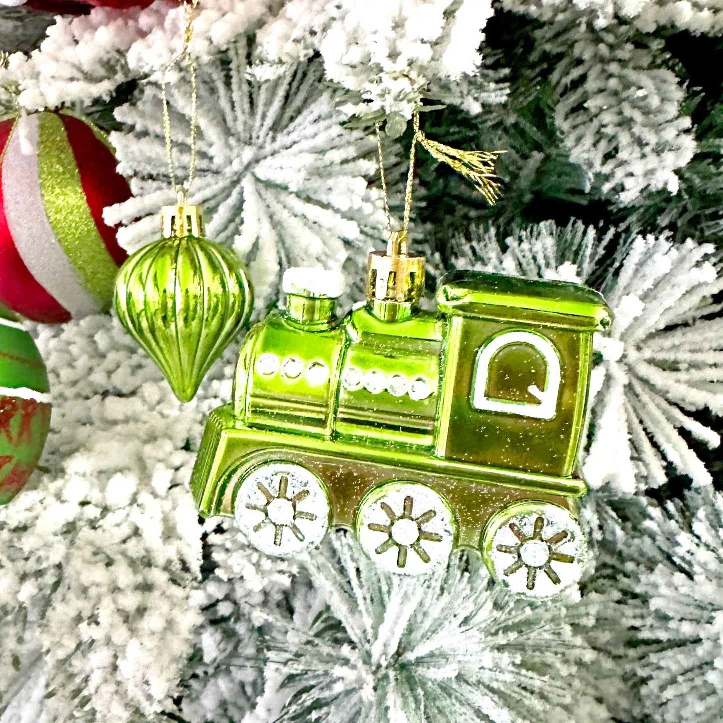 Green Painted Christmas Ball Decorations Green Monster Xmas Tree Ornaments Green Painted Xmas Ball Set Christmas Home Decor