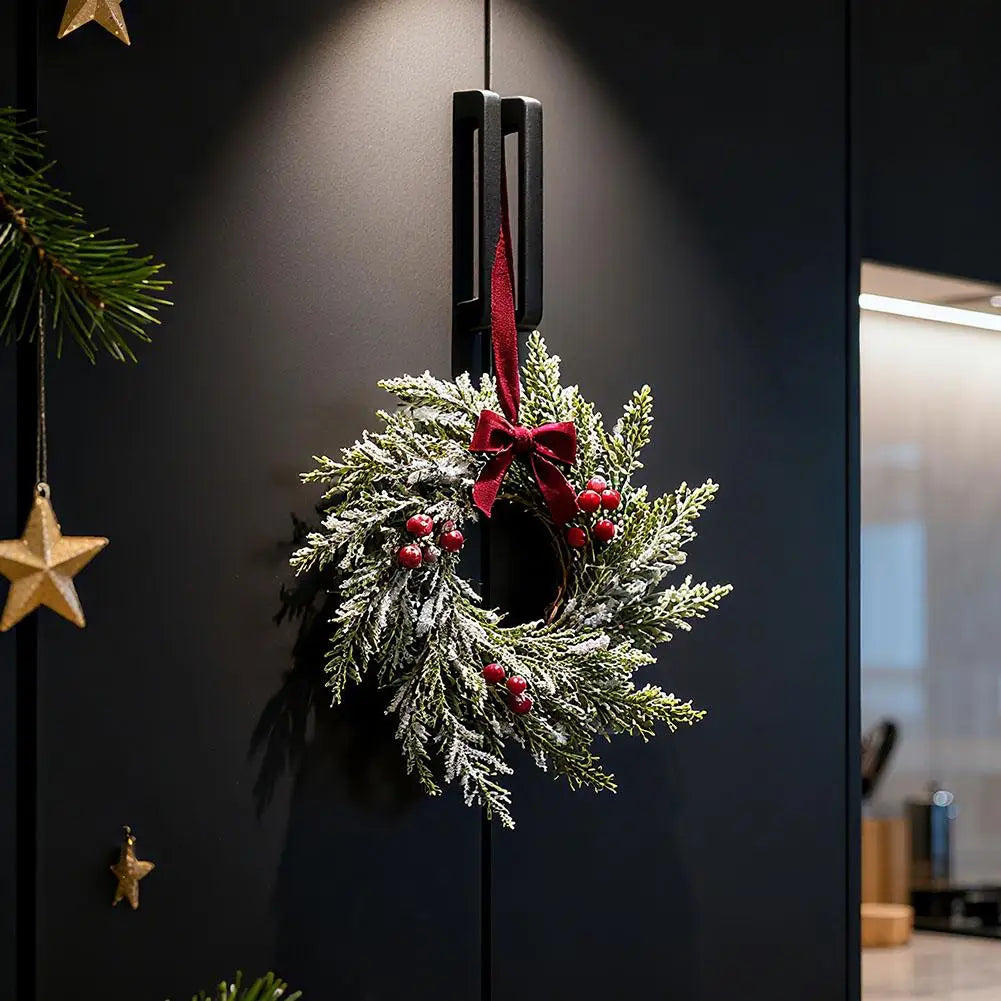 Christmas Kitchen Cabinet Wreaths With Bow Ribbon Hanging Cabinet Doors Wreaths Decor Kitchen Window Outdoor Indoor Holiday