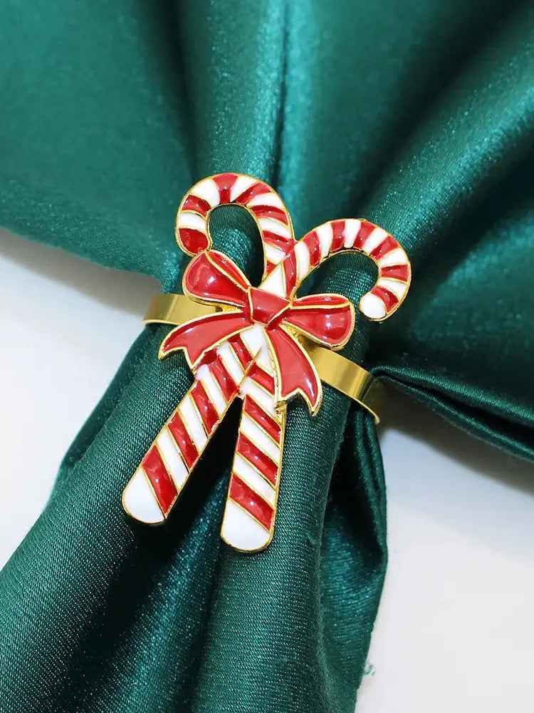 6Pcs Christmas Napkin Rings Xmas Pine Cone Wreath Car Napkin  Buckle for Christmas Wedding Party Table Decoration HWC255