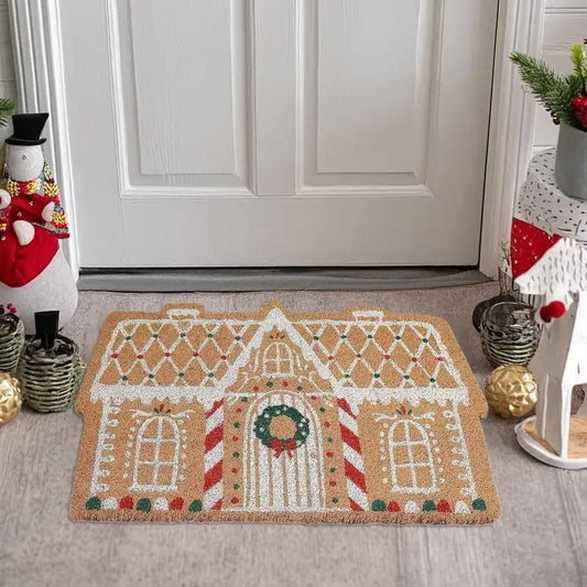Christmas Door Mat Outdoor Indoor Floor Mat Holiday Decorations Non-Slip Winter Mat for Home Kitchen Bathroom Christmas Decor