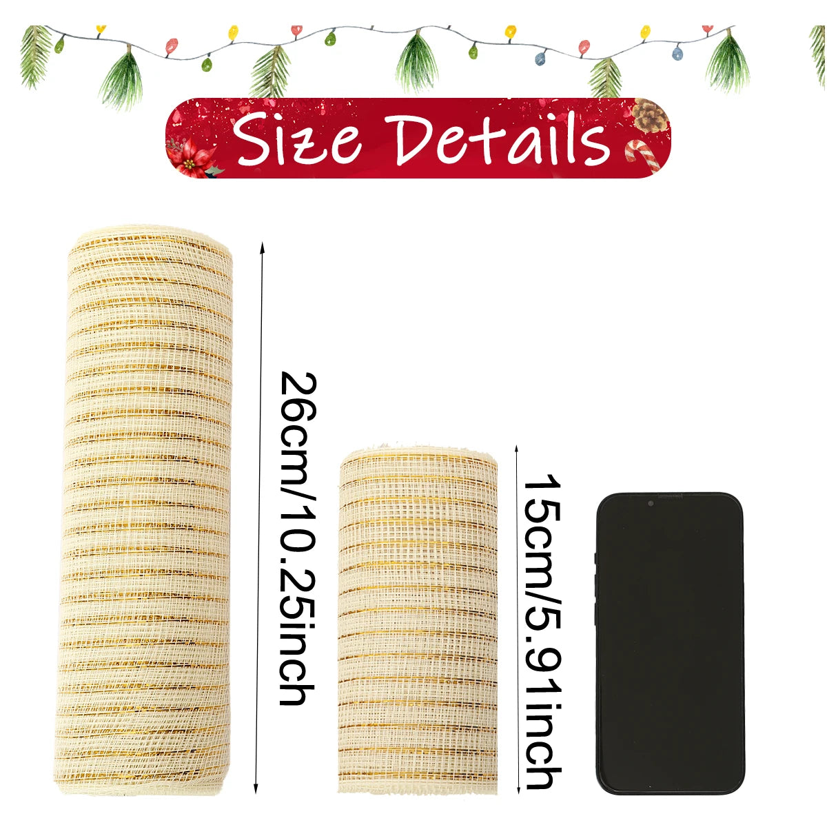 1Roll Christmas Mesh Ribbon DIY Wreath Bow Ribbon Christmas Tree Decorations For Home 2025 Xmas Gifts Navidad Noel New Year 2026