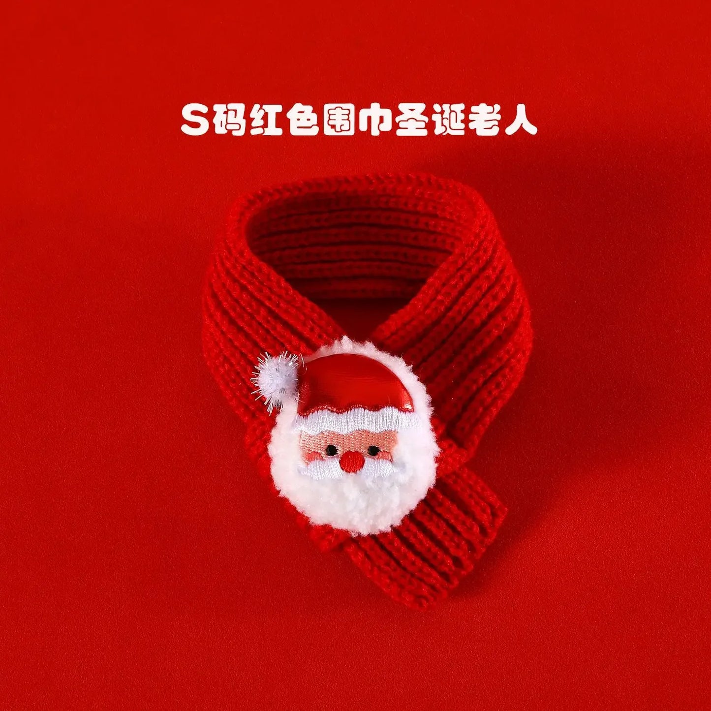Elk Pet Dog Knitted Christmas Scarf Cat Hat Dog Yarn Cartoon Elk Snowman Warm Plush Hat Set Dog Accessories for Small Dogs