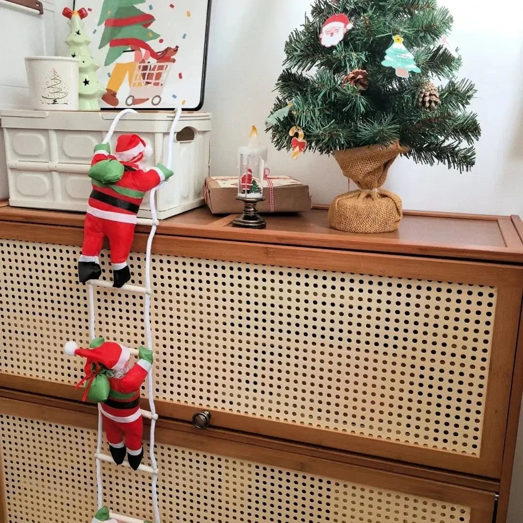 Christmas Santa Pendant Climbing Rope Ladder For Home Shop Decoration Supplies Home Outdoor Christmas 2025 New Year Ornaments