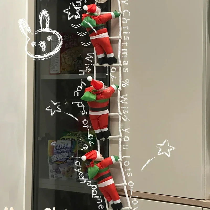 Christmas Santa Pendant Climbing Rope Ladder For Home Shop Decoration Supplies Home Outdoor Christmas 2025 New Year Ornaments