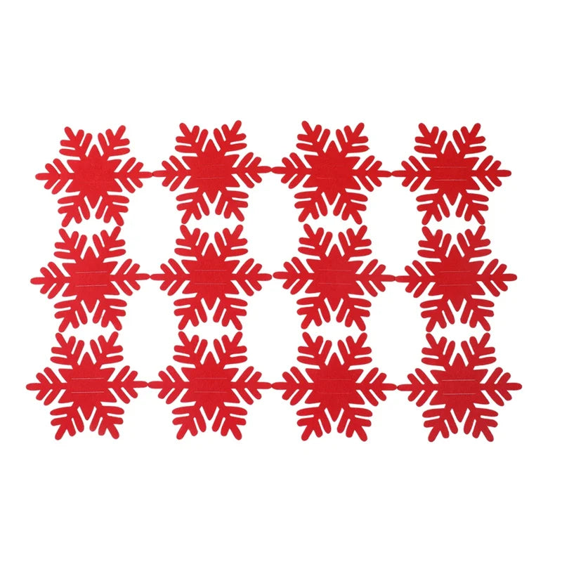 12pcs Christmas Felt Cutlery Holders with Tree Snowflake Design Merry Christmas Decoration for Home 2025 Navidad Natal New Year