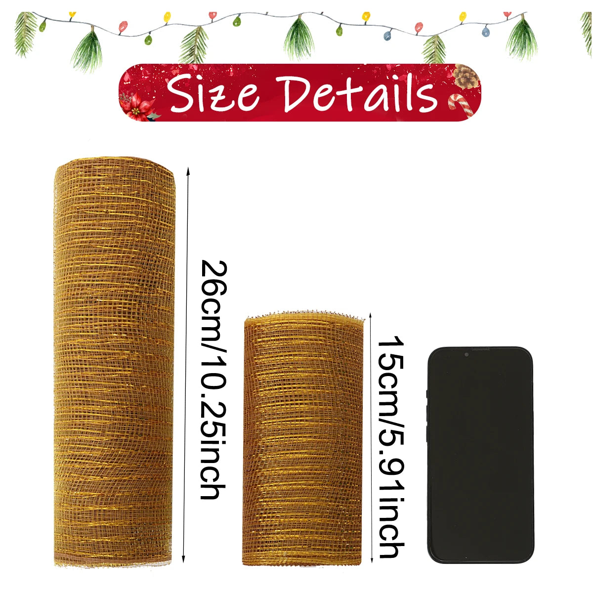 1Roll Christmas Mesh Ribbon DIY Wreath Bow Ribbon Christmas Tree Decorations For Home 2025 Xmas Gifts Navidad Noel New Year 2026