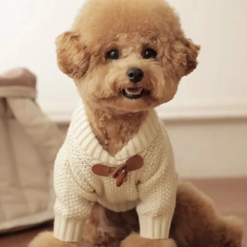 Cute Dog Sweater Dress Puppy Winter Clothes Girls Dog Costume Cotton Cat Clothing Chihuahua Bichon Pet Warm Coat Dog Sweaters