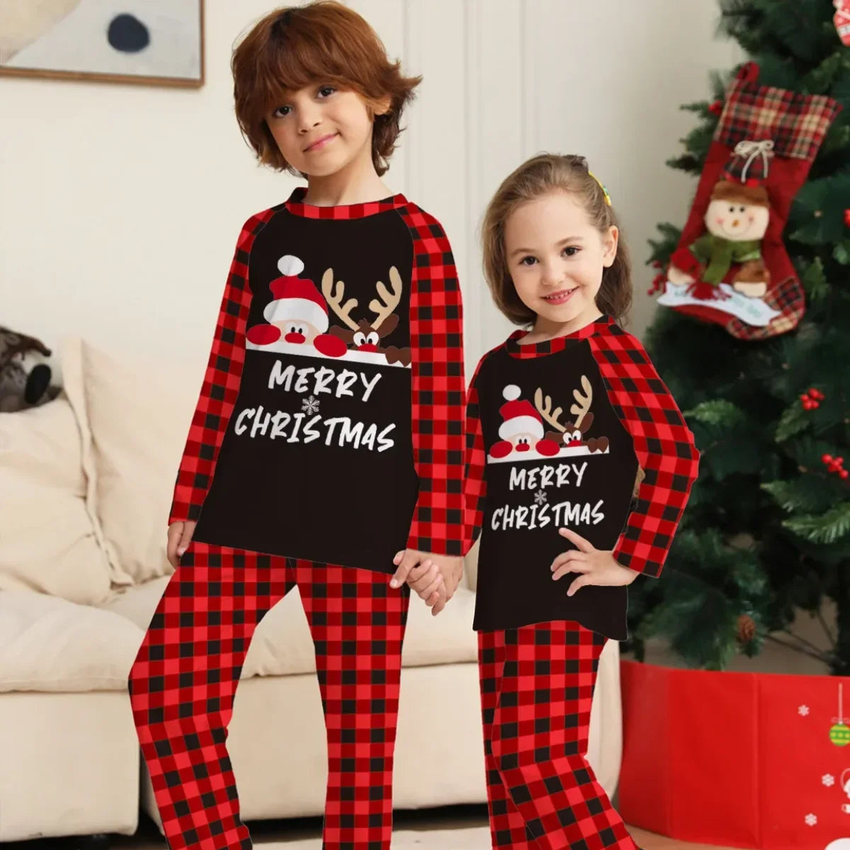 Christmas Family Pajamas – Santa Claus Print Matching Sleepwear for Men & Women