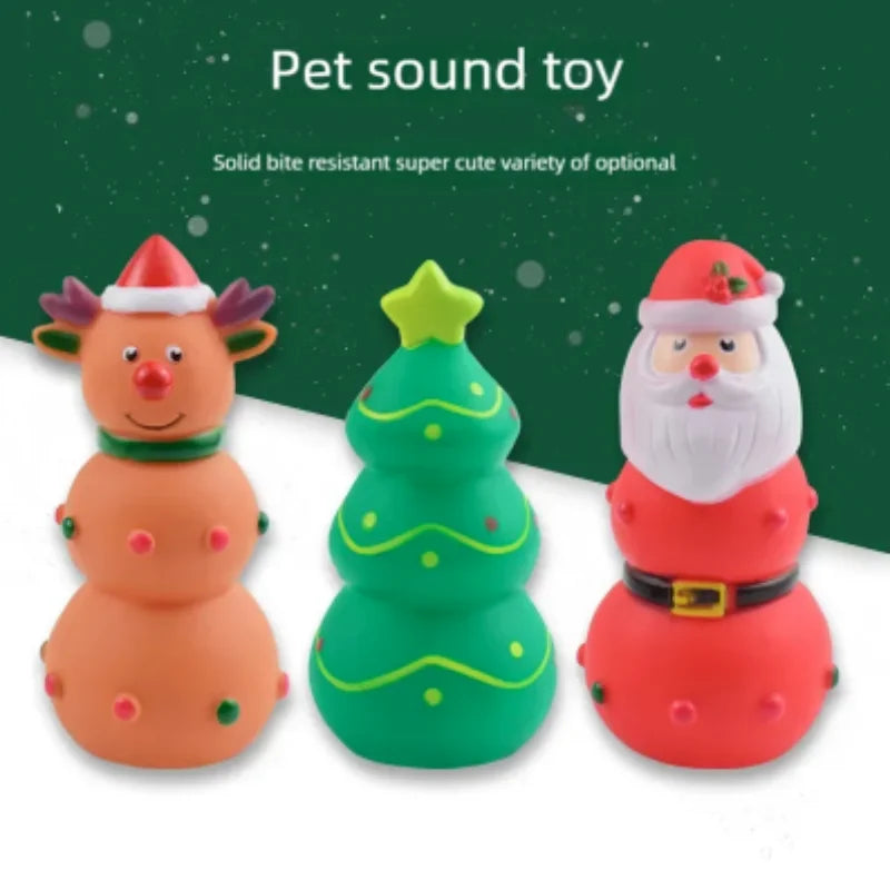 Pets Christmas Supplies Dog Squeakey Chew Toys Cotton Ropes Knot Molar Bite Toy Funny Cute Puppies Interactive Toy Xmas Gift