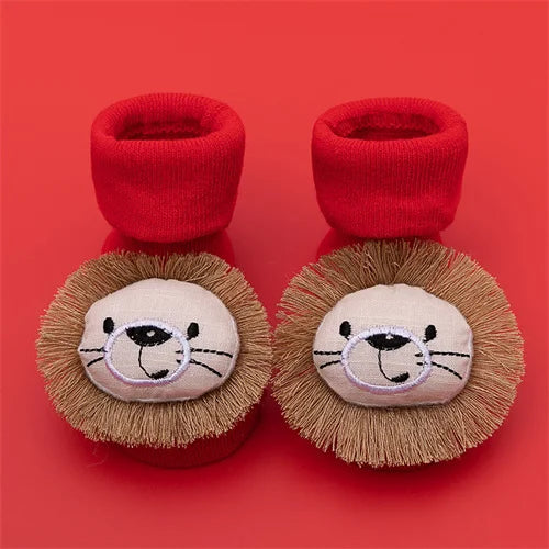 Baby Boys Girls Christmas Red Socks Spring Autumn Winter Anti Slip Cotton Soft Cartoon Floor Sock with Santa Claus Snowman Decor