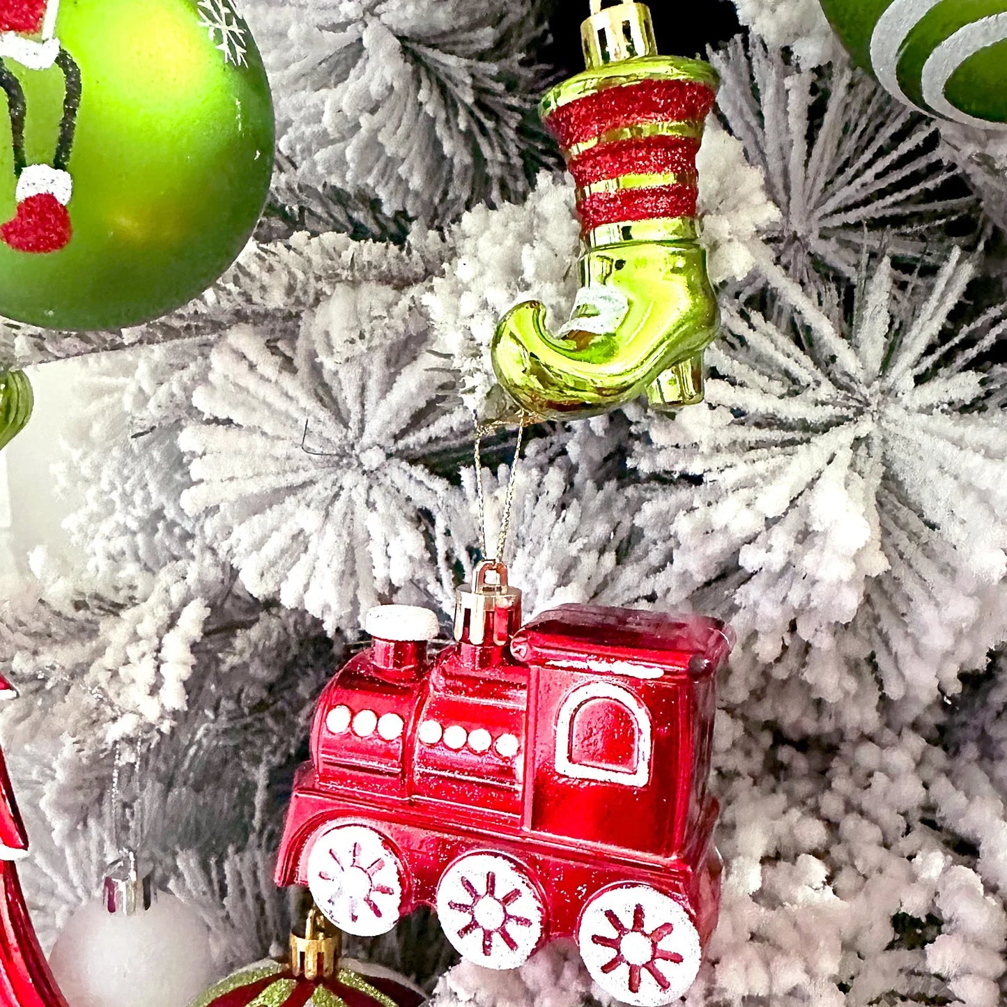 Green Painted Christmas Ball Decorations Green Monster Xmas Tree Ornaments Green Painted Xmas Ball Set Christmas Home Decor