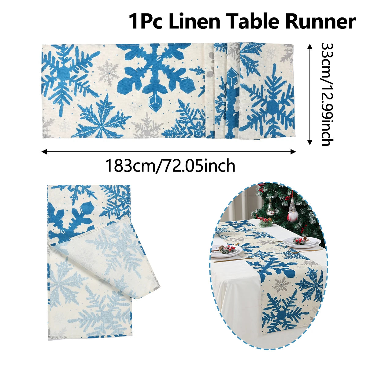 Christmas Table Runner Christmas Home Decorations 2026 Xmas Tablecover Winter Holiday Kitchen Dining Navidad Table Decoration