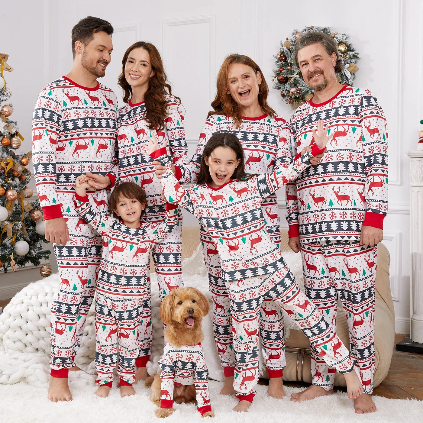 Family Christmas Pajamas – Full-Body Reindeer Matching Sleepwear Set