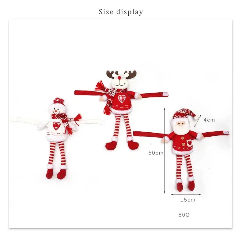 Christmas Curtain Decoration Christmas Doll Santa Claus Elk Snowman Home Ornaments Christmas New Year Party Decorations Gifts