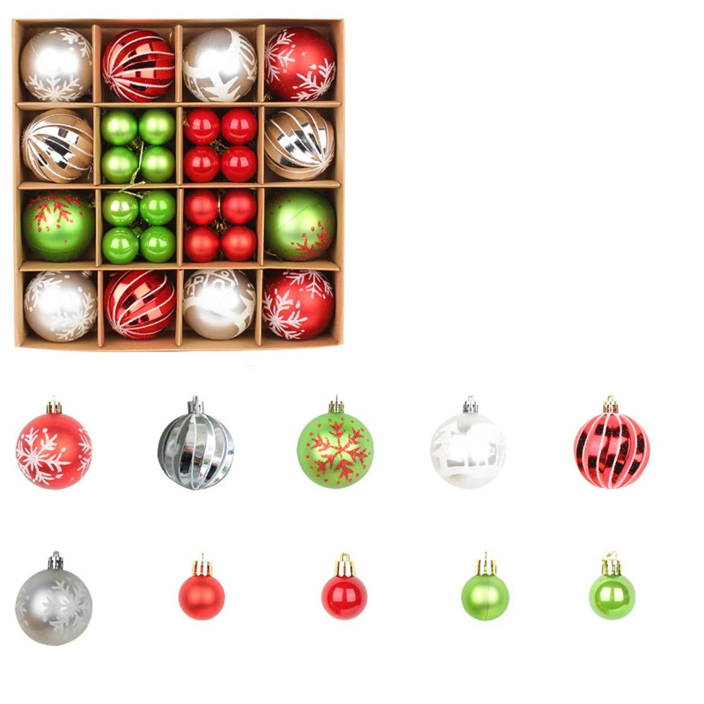 44Pcs Christmas Balls Set Decoration Christmas Tree Mixed Balls Hanging Ornament Pendant Christmas Decoration 2025 Navidad Gift
