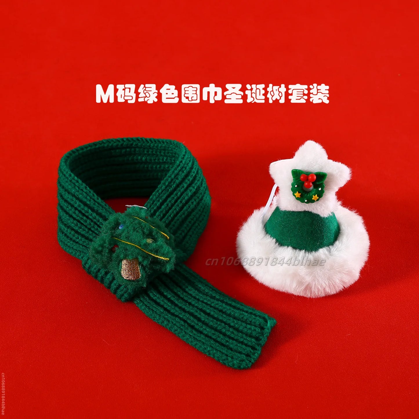 Elk Pet Dog Knitted Christmas Scarf Cat Hat Dog Yarn Cartoon Elk Snowman Warm Plush Hat Set Dog Accessories for Small Dogs