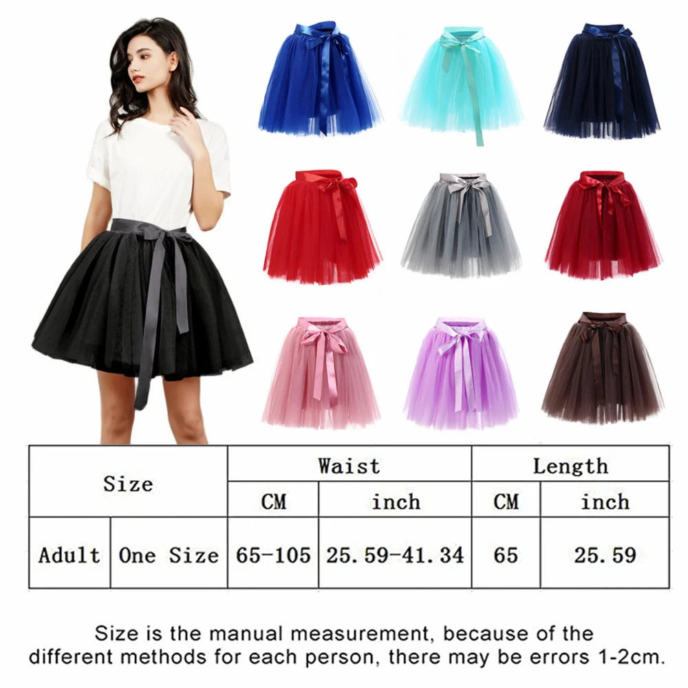 Christmas Layered Tutu Skirt Ribbon Tulle Mini Dresses for Women Carnivals OktoberUnder Music Festival Marathon Cosplay Skirts