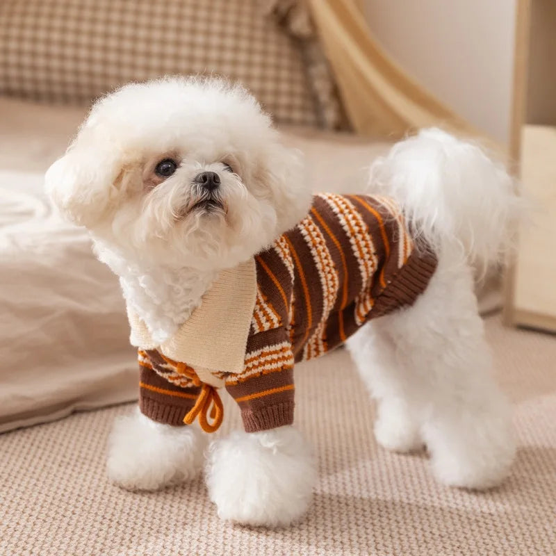 Cute Dog Sweater Dress Puppy Winter Clothes Girls Dog Costume Cotton Cat Clothing Chihuahua Bichon Pet Warm Coat Dog Sweaters