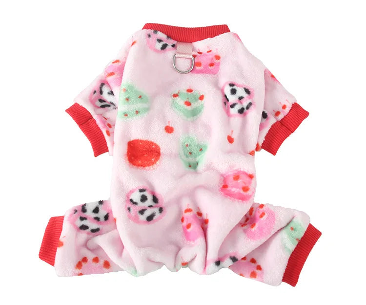 Christmas Pet Dog Pajamas for Cat Clothes Warm Pyjama Jumpsuit for Small Dogs Sleepingwear Winter Flece Pet Chihuahua Coat 강아지옷