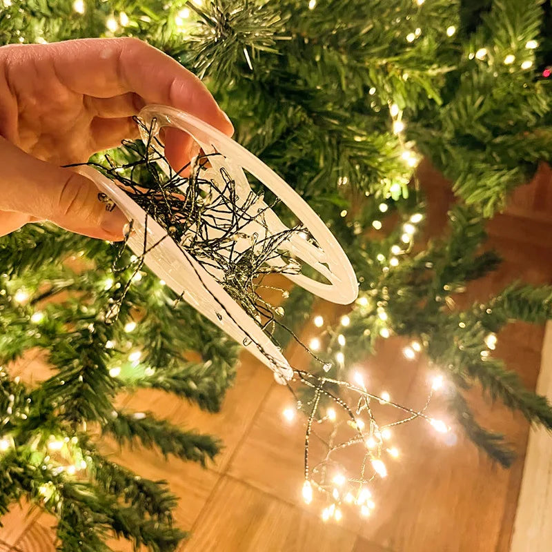 Outdoor Remote Control Copper Wire Lights Christmas Tree Light String Starry Sky Flower Wreath Decorative Lights