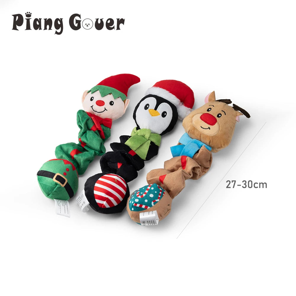Christmas Elf Penguin Pet Squeaky Sound Toy Cute Animal Squeak Dog Toy Puppy