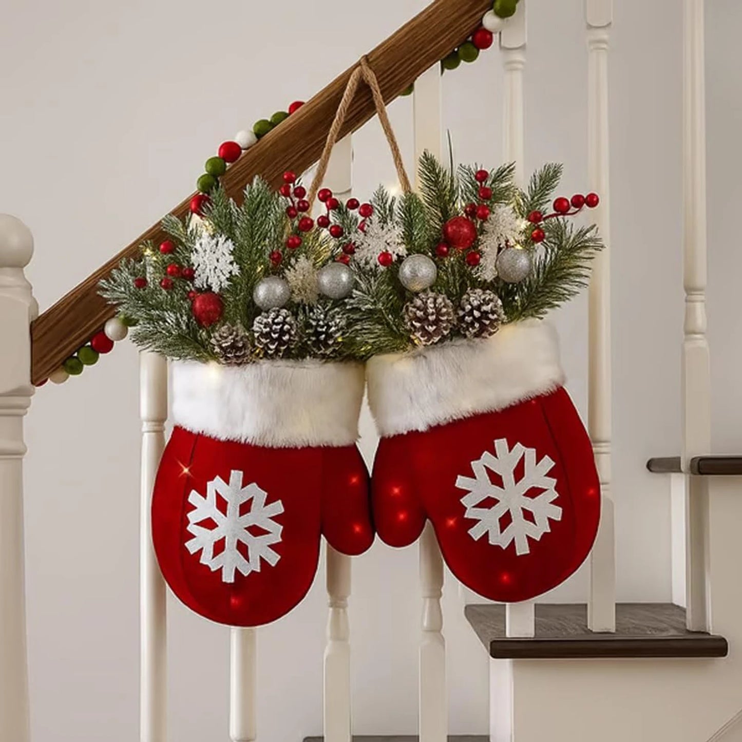 Christmas Glove Wreath Garland – Creative Holiday Door & Window Décor (2025)