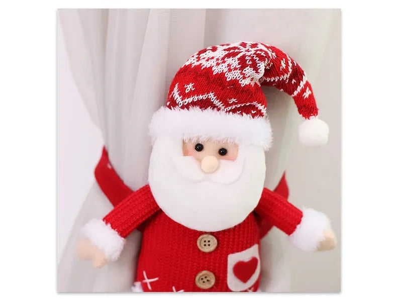 Christmas Curtain Decoration Christmas Doll Santa Claus Elk Snowman Home Ornaments Christmas New Year Party Decorations Gifts
