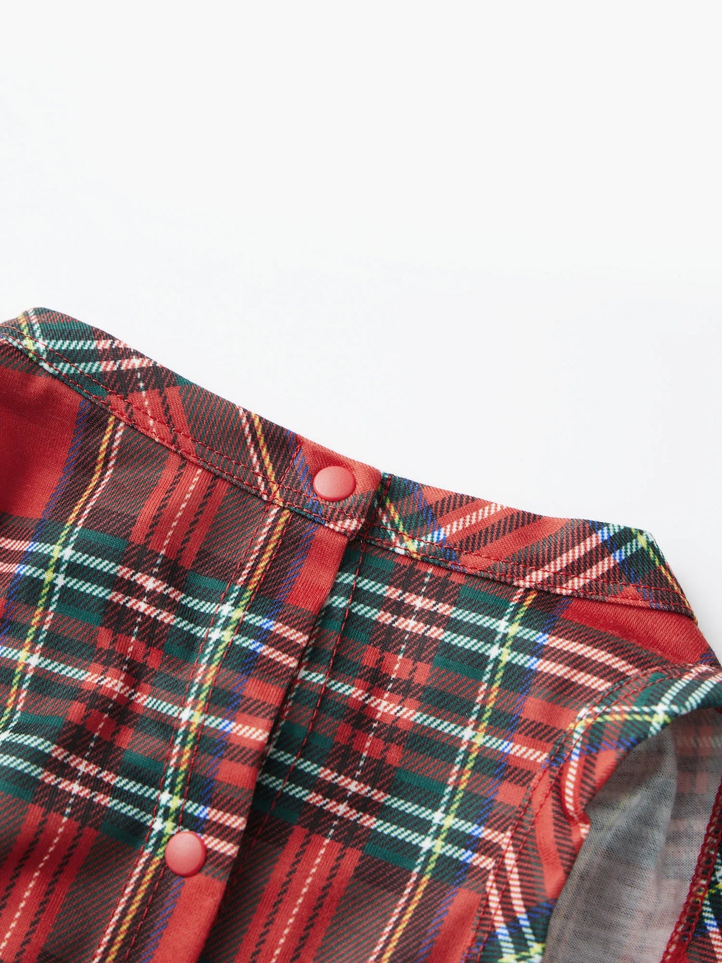 Family Christmas Pajamas Matching Plaid Tops and Elastic Waist Pants Baby Romper Loungewear