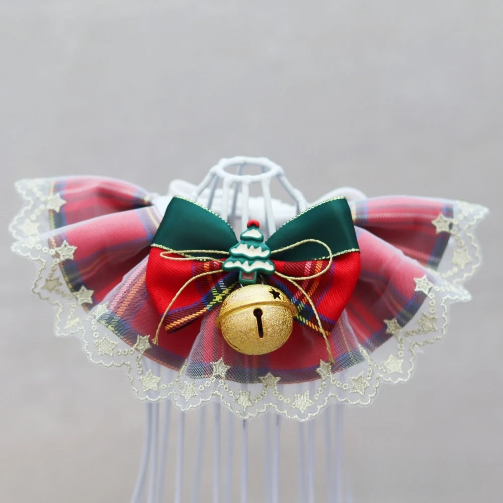 Pet Bib Drool Towel Lace Bib Dog Cat Lace Neck Collar Christmas and New Year Drool Towel Puppy Accessories for Small Dogs