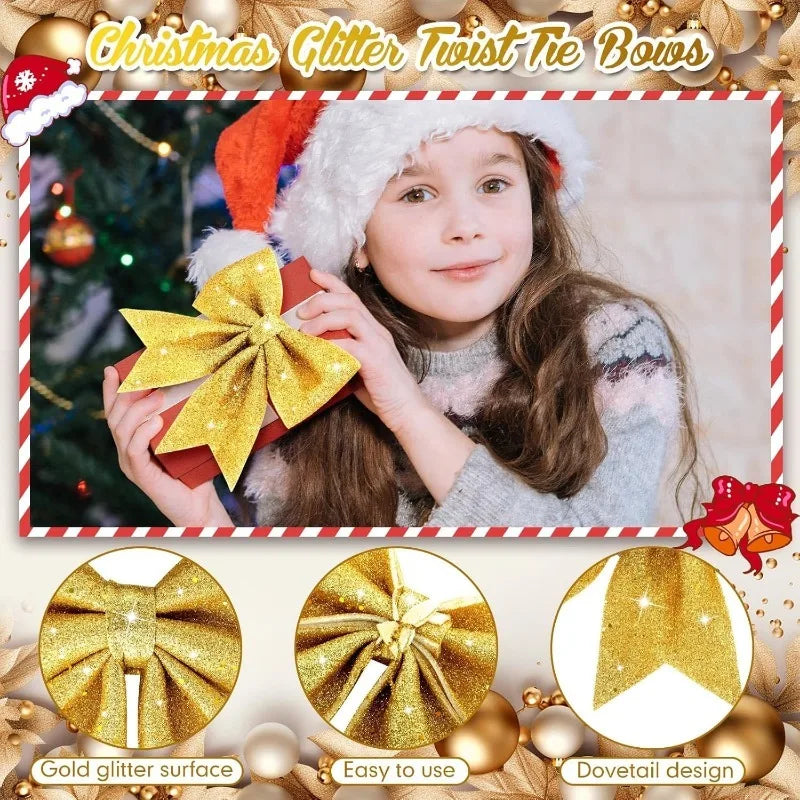 25cm Christmas Bow Hanging Decoration Xmas Tree Ornaments Party Home Room Decor New Year 2025 Gift Box Navidad Christmas Supplie