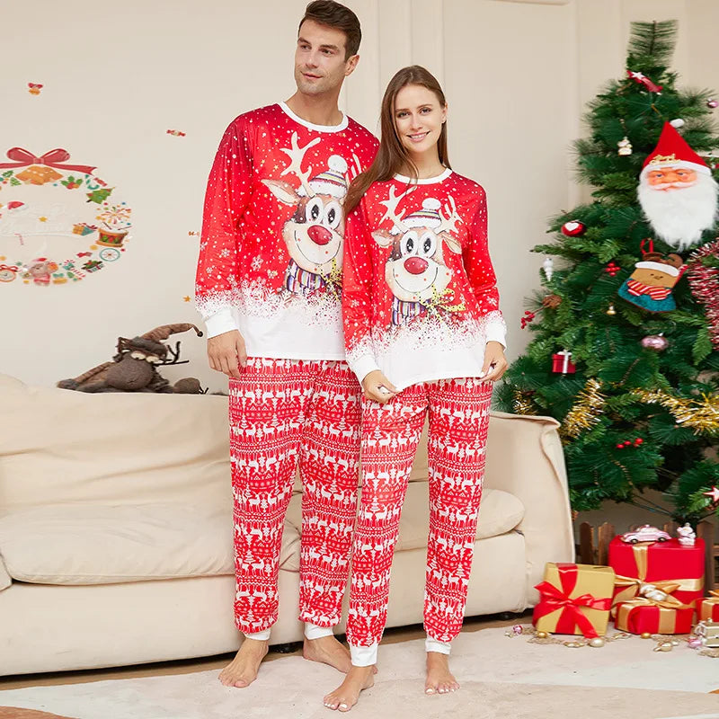 Christmas Family Pajamas – Reindeer Print Matching Nightwear for Adults & Kids
