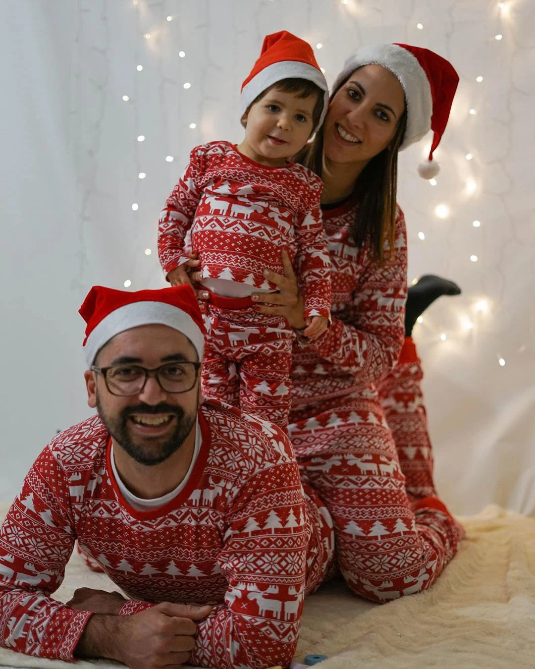 Christmas Pajamas Set Dad Mom and Me Clothes for Family Soft Cute Sleepwear Adults Kids 2 Piece Suit Xmas Look Outfits