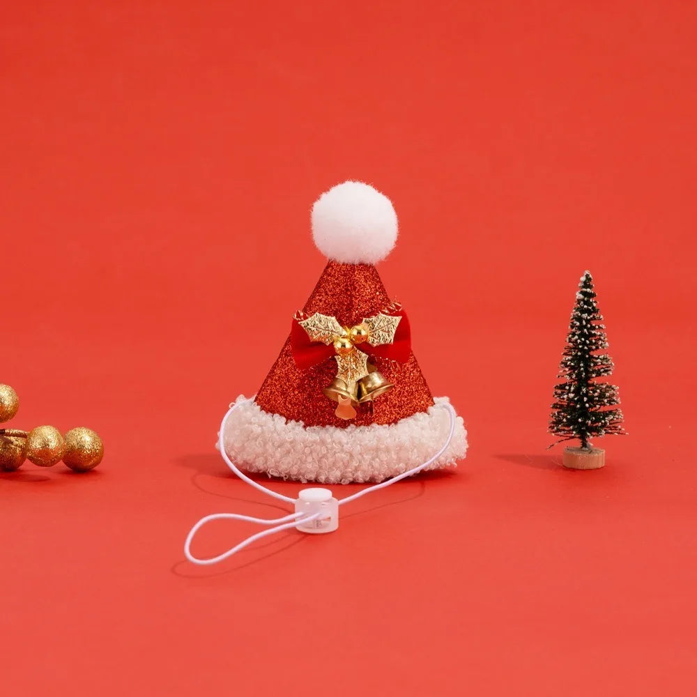 Christmas Cat Hat Cat Knitted Scarf Set Soft Winter Christmas Soft Santa Claus Costume Scarf For Dog Cats Pet Xmas Cat Supplies