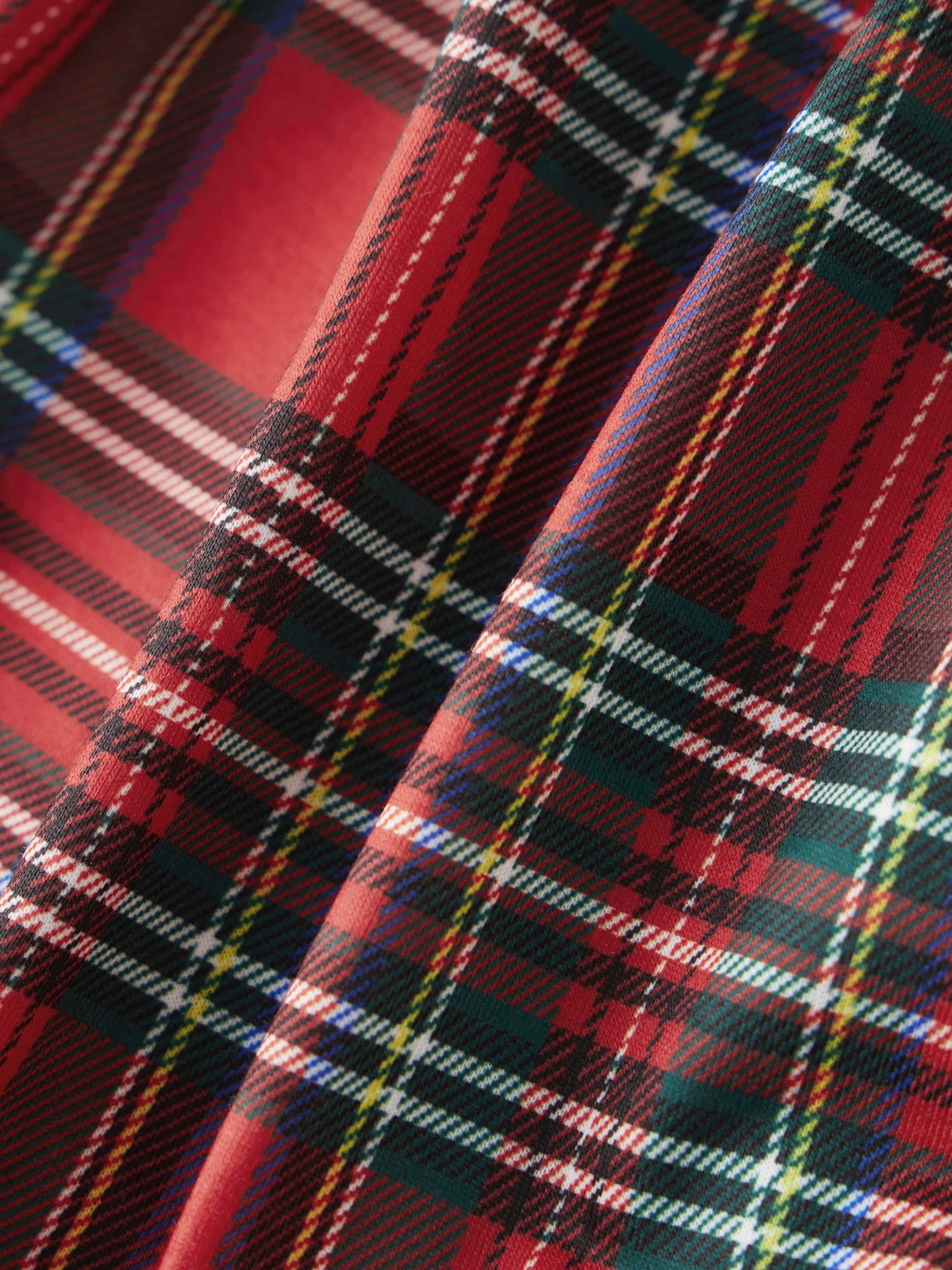 Family Christmas Pajamas Matching Plaid Tops and Elastic Waist Pants Baby Romper Loungewear