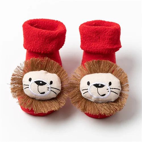 Baby Boys Girls Christmas Red Socks Spring Autumn Winter Anti Slip Cotton Soft Cartoon Floor Sock with Santa Claus Snowman Decor