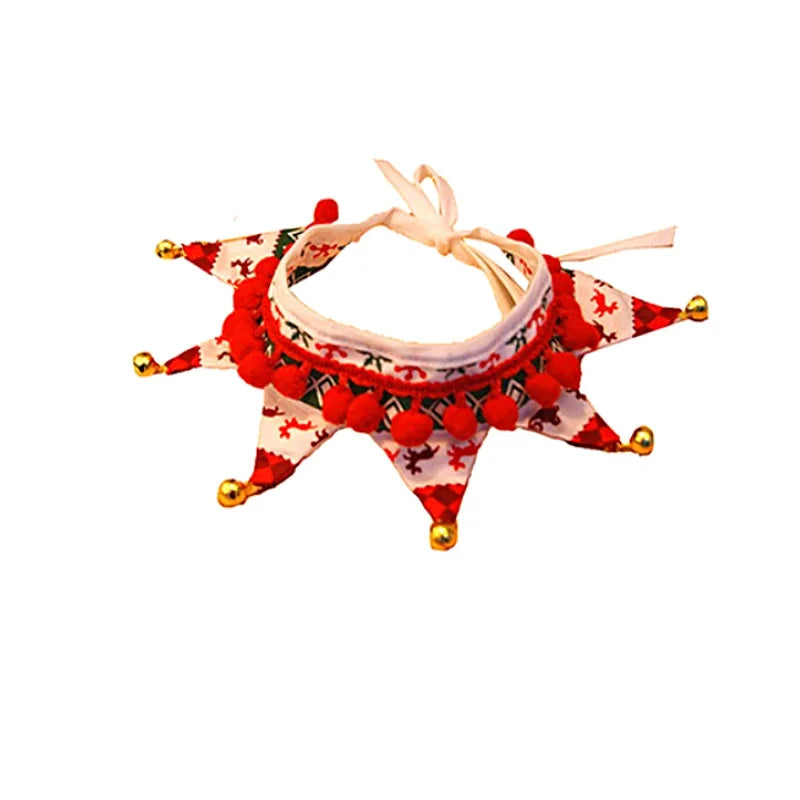 Dog Christmas Accessories Dog Cat Xmas Scarf Puppy Bib New Year Pet Necklace Collar Small Dog Holiday Party Grooming Accessores