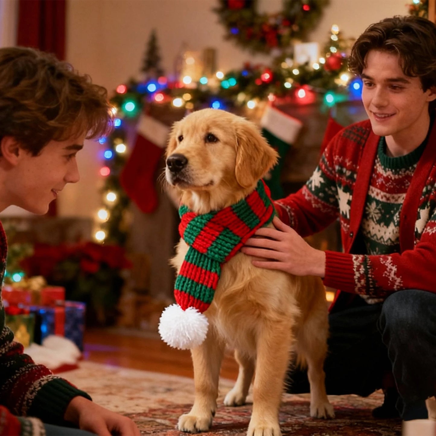 Pet Christmas Cape Cloak Pet Christmas Scarf Holiday Set Dog Transformation Outfit Christmas Costume For Small Dogs Pet Costume