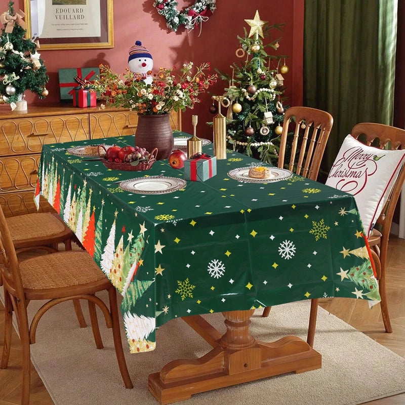 Christmas Tablecloth Christmas Party Decoration 2025 Xmas Table Decor Santa Claus Table Cover Navidad Natal New Year Gift 2026