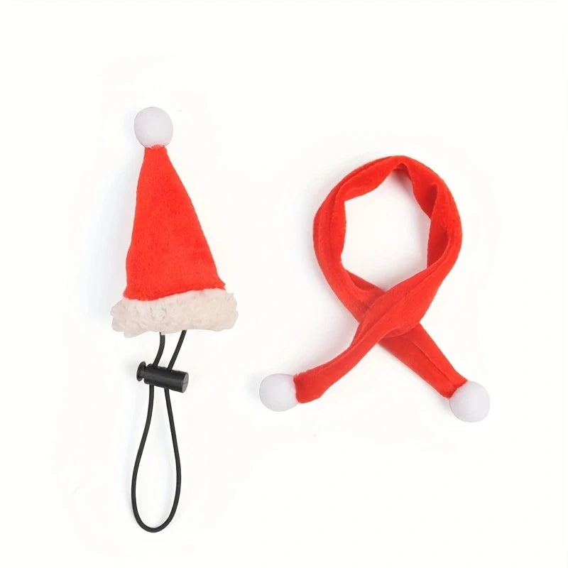 2pcs Bearded Dragon Hat And Scarf, Lizard Christmas Hat Scarf Set, Small Animal Christmas Festival Costume (Xmas)