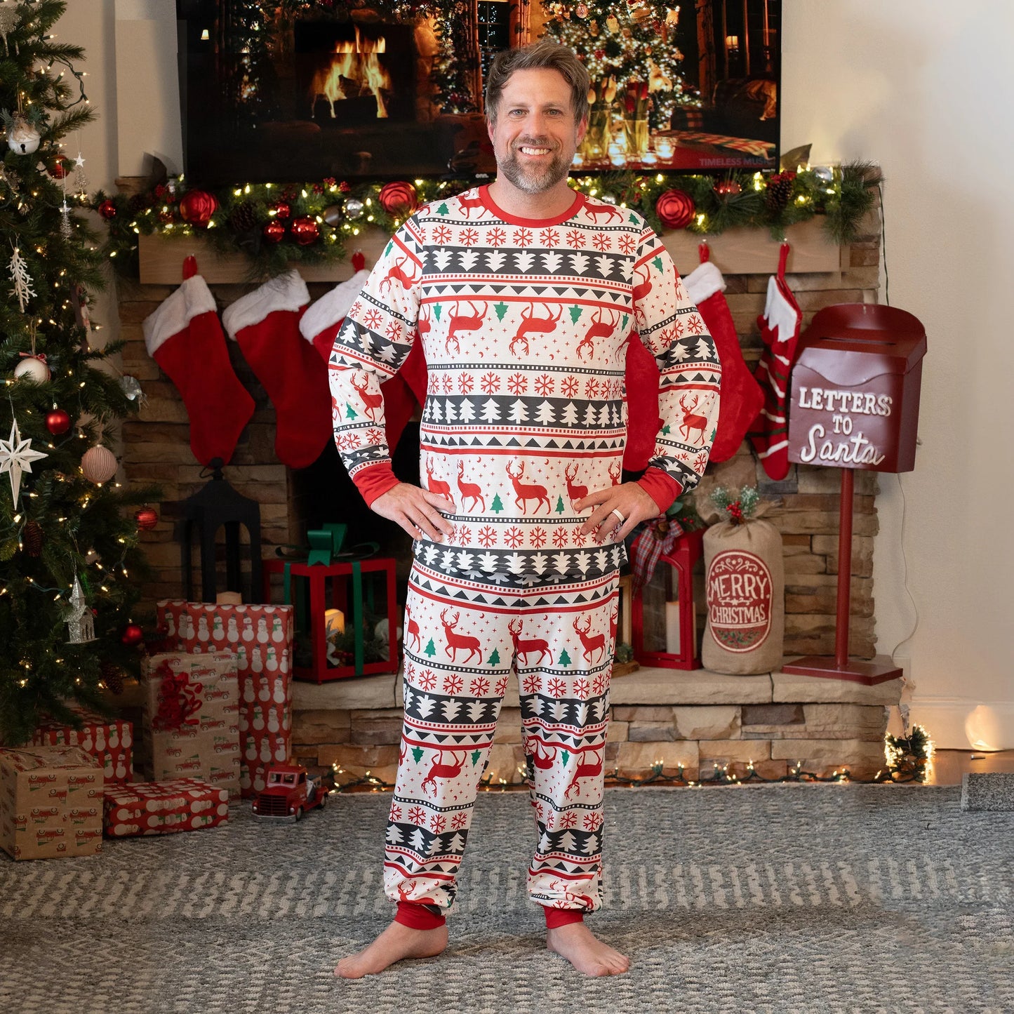 Family Christmas Pajamas – Full-Body Reindeer Matching Sleepwear Set