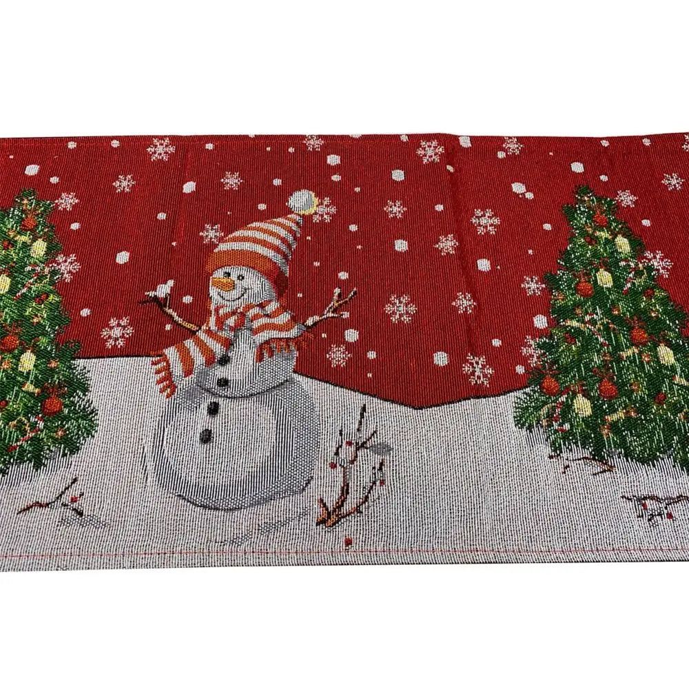 Home Table Kitchen Merry Christmas Party Decoration Snowman Christmas Decoration Table Runner Tablecloth Christmas Table Runner