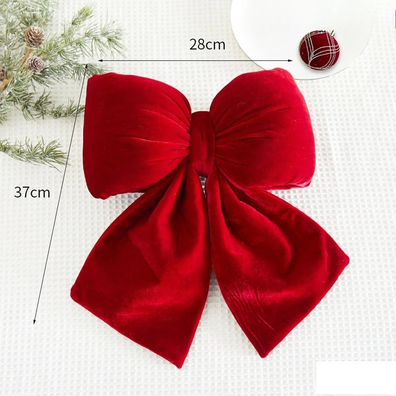 1/3pcs Large Red Velvet Christmas Bow Ornaments Xmas Tree Bowknot Hanging Pendant for Holiday New Year Party Gifts Decoration