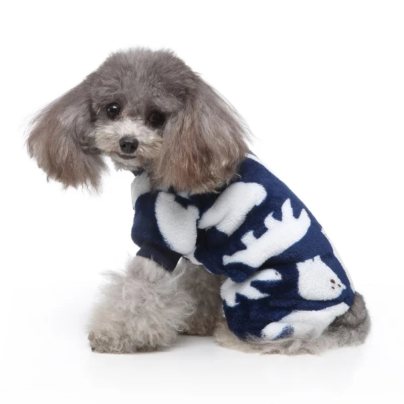 Christmas Winter Dog Pajamas Warm Pet Clothes For Small Dogs Cat Pyjama Dog Puppy Jumpsuit Medium Dogs Sleeping wear Clothing