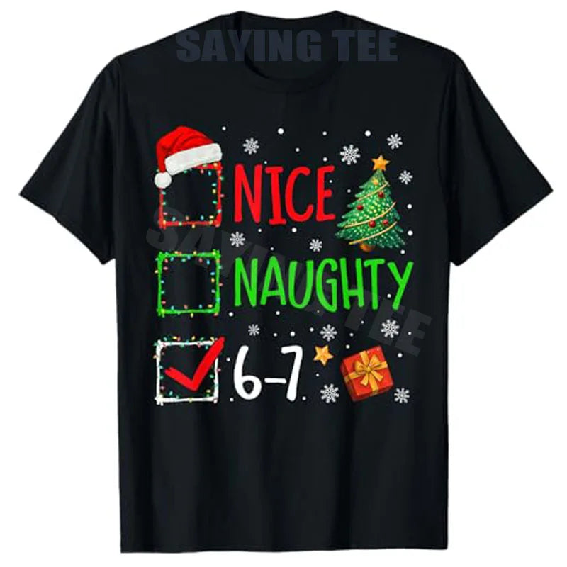 Funny Baseball Santa 67 Christmas Pajamas Boys T-Shirt Rock on Six Seven Bruh Santa Elf Number Xmas Costume Y2k Novelty Gifts