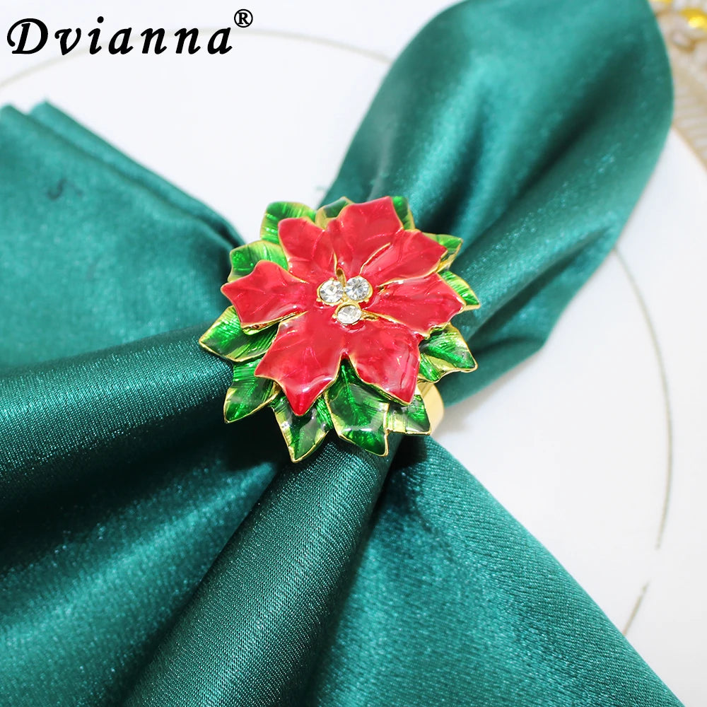 6Pcs Christmas Napkin Rings Xmas Pine Cone Wreath Car Napkin  Buckle for Christmas Wedding Party Table Decoration HWC255