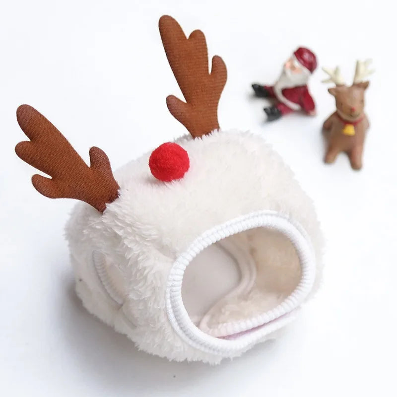 Cosplay Christmas Pet Hat Cute Cartoon Antlers Saliva Towel for Dog Cat Up Supplies Scarf Elk Gift Winter Clothes Pet Accessory
