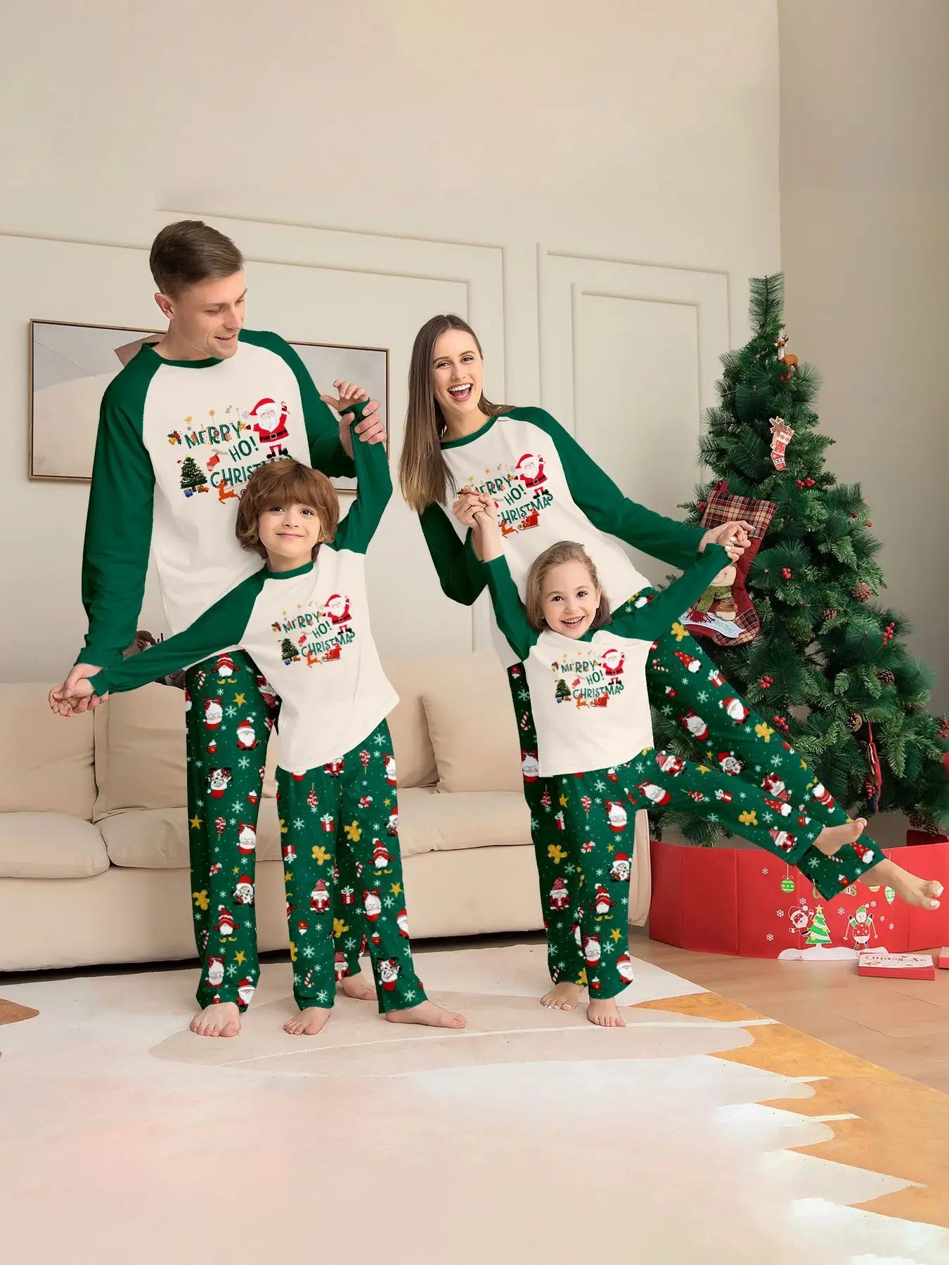 Christmas Parent-Child Pajamas – Santa Claus Matching Family Loungewear Set