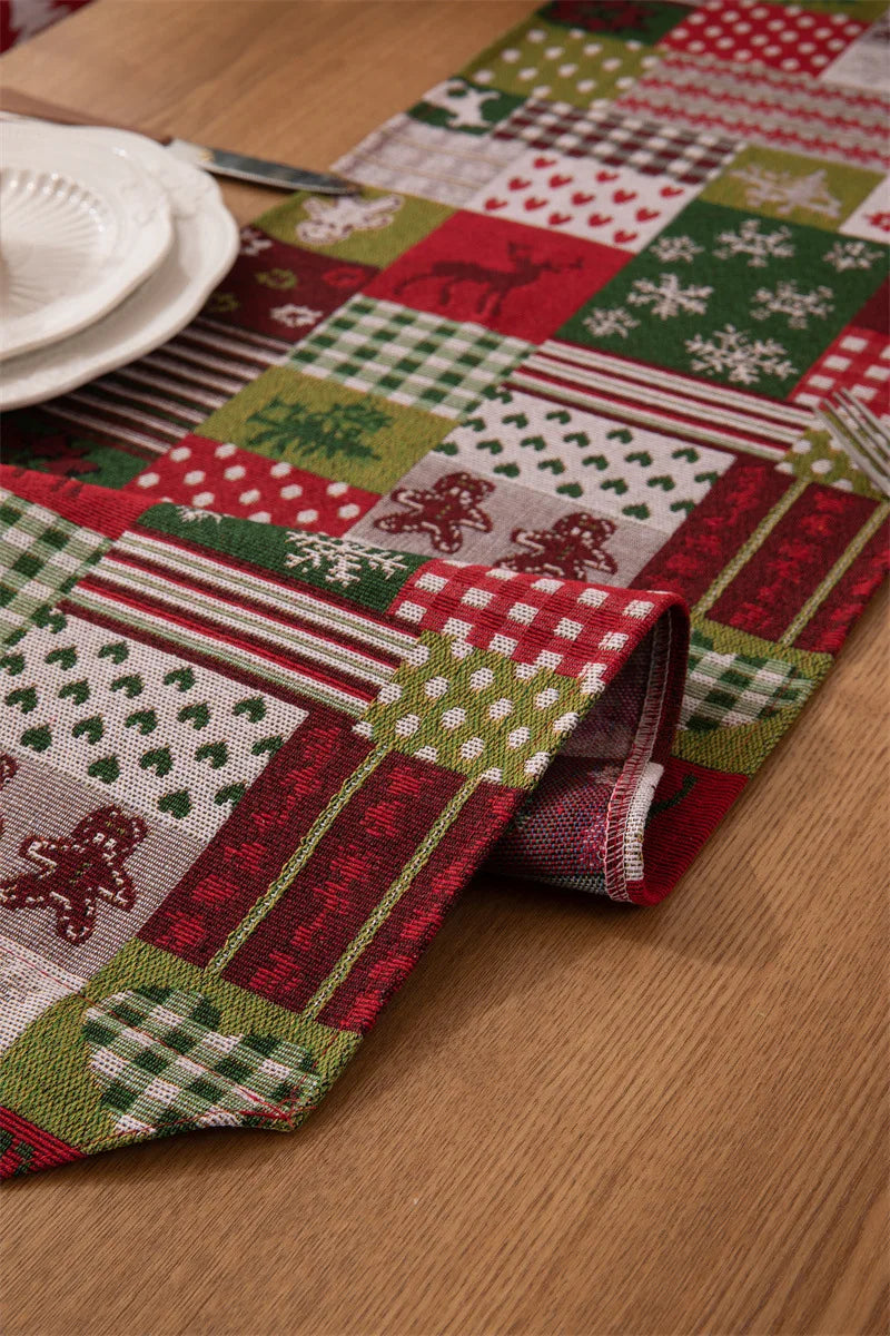 Christmas Table Runner Soft Durable Seasonal Winter Xmas Holiday Kitchen Dining Table Decoration for Indoor Outdoor Home Party