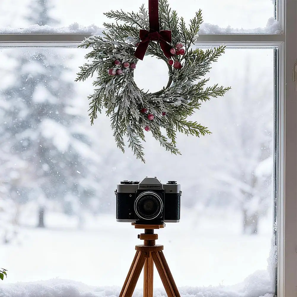 Christmas Kitchen Cabinet Wreaths With Bow Ribbon Hanging Cabinet Doors Wreaths Decor Kitchen Window Outdoor Indoor Holiday